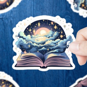 Magical Book Sticker | Book Art | Magical Stickers | Celestial | Mystical Sticker | Reading Sticker | Weatherproof Vinyl | 3"