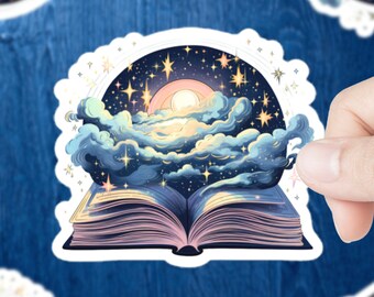 Magical Book Sticker | Book Art | Magical Stickers | Celestial | Mystical Sticker | Reading Sticker | Weatherproof Vinyl | 3"