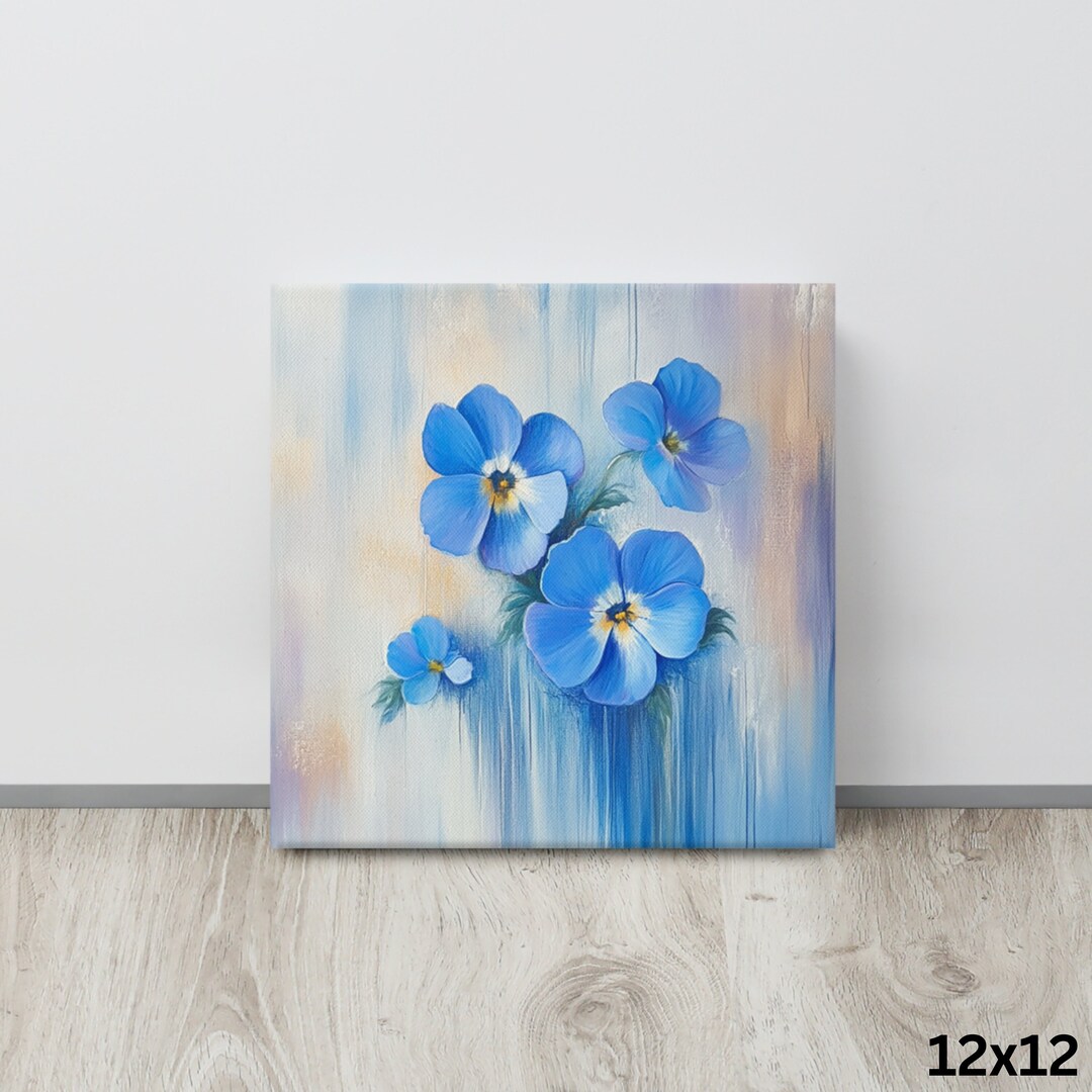 Forget Me Not Flower Canvas Painting Print Canvas Wall Art