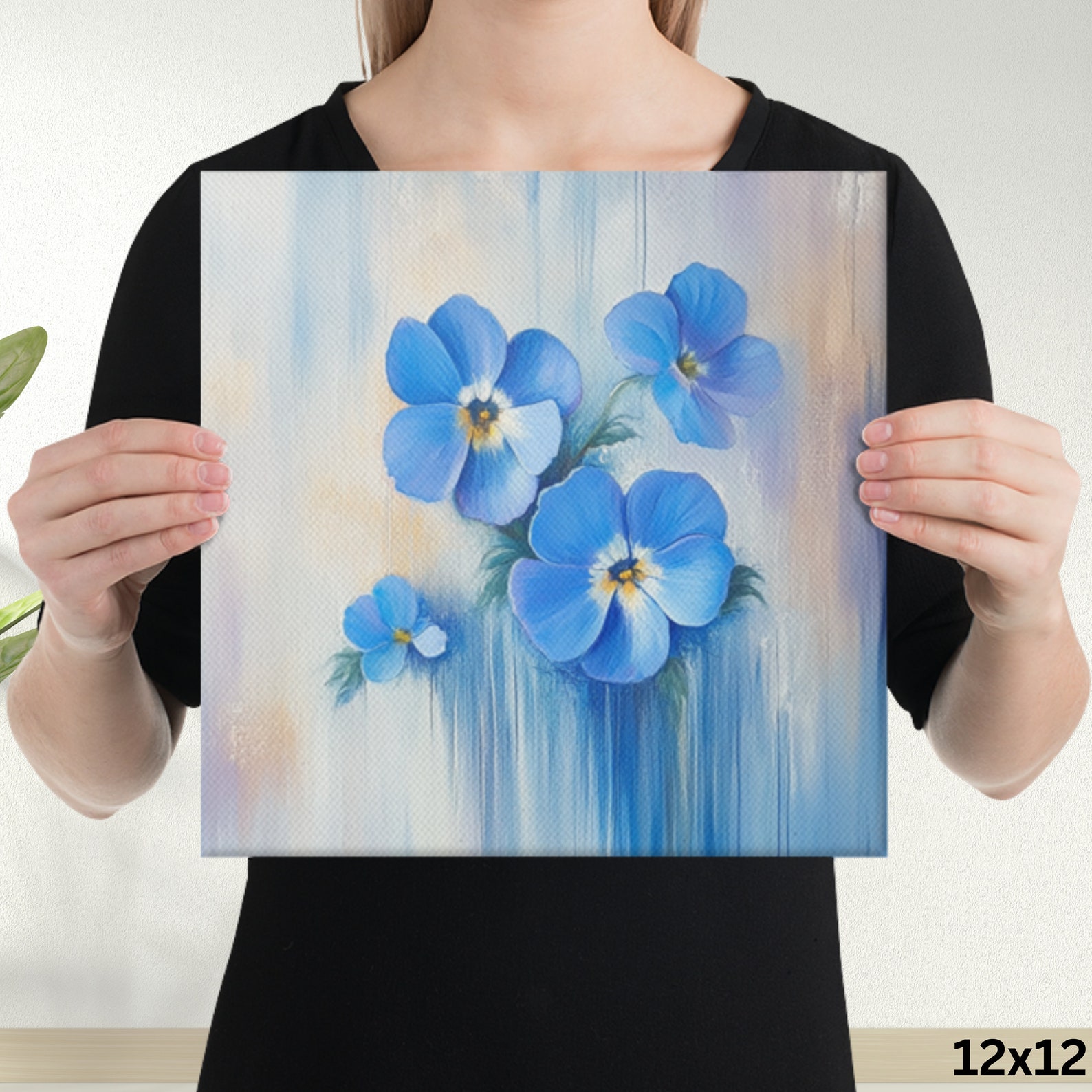 Forget Me Not Flower Canvas Painting Print Canvas Wall Art