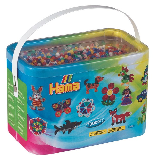 10,000 Mixed Color Midi HAMA Beads in a Reusable Bucket