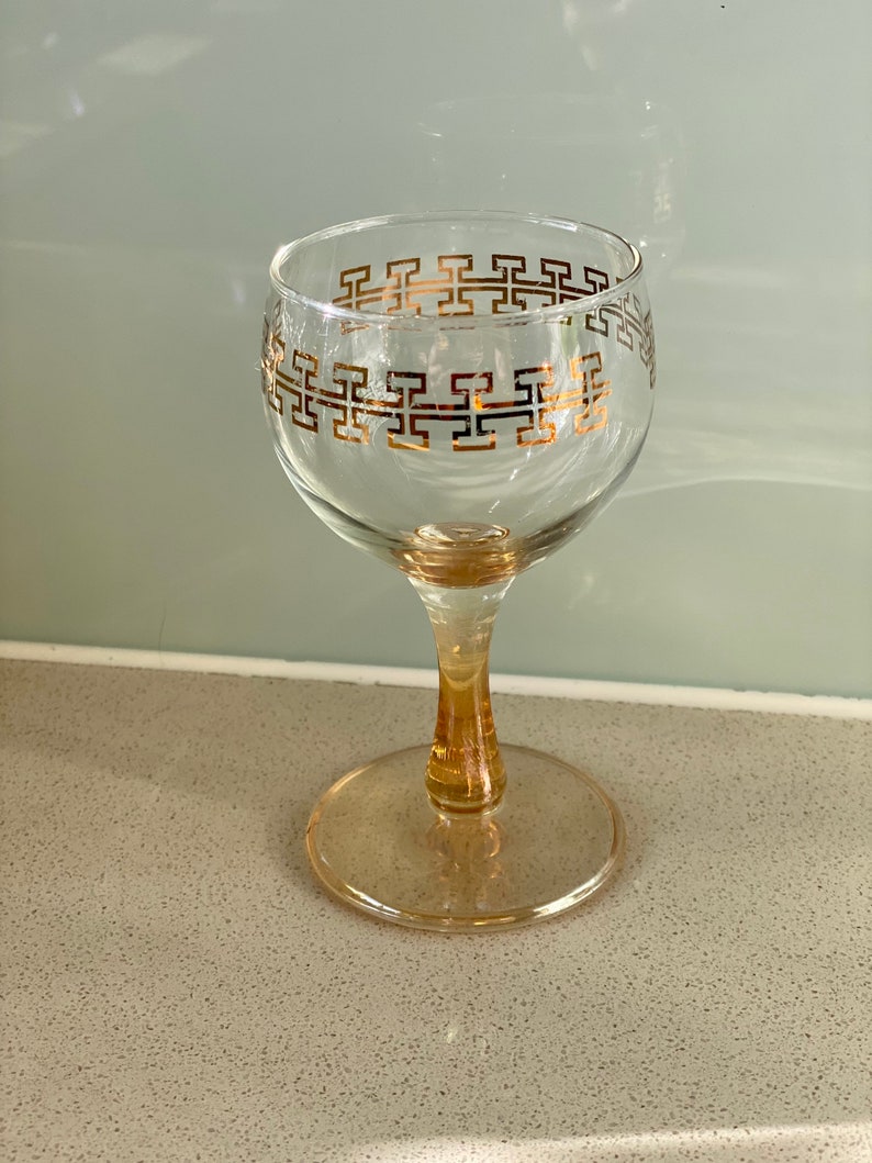Vintage Crown Crystal egypt Wine Glasses X 4 Etsy