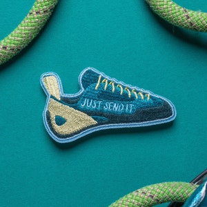 Just Send It Iron-On Patch: Lace Up Green
