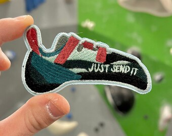 Just Send It Iron-On Patch: Teal Cranberry