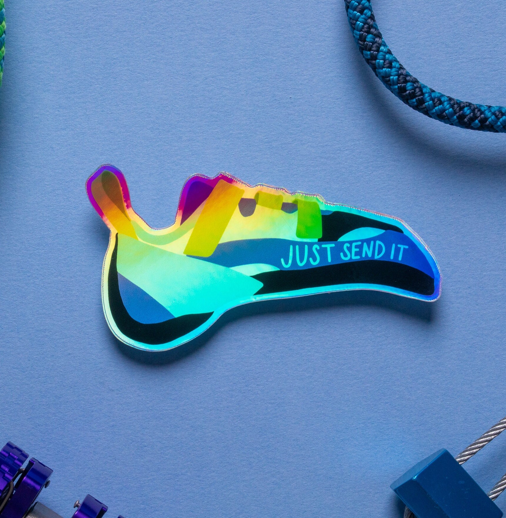Holographic stripes shoes top