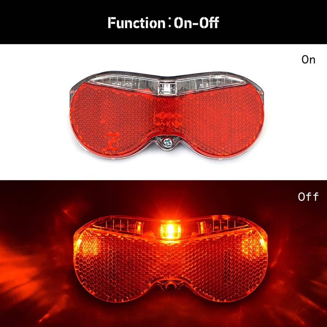 Rear Carrier Light 3 Super Bright Red LED, Quick-release With Batteries ...
