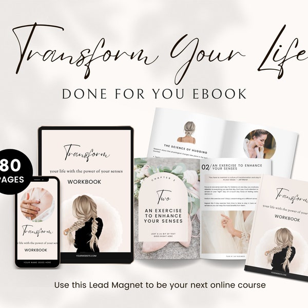 Transform Your Life Workbook, Done for You Course, Life Coaching Tools, Lead Magnet Ebook, Brandable eCourse, Healing Spiritual Coaches