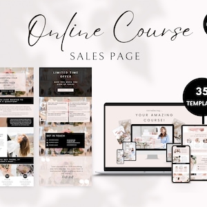 Sales Page Canva Template, Course Sales Page, Canva Website, Website Template, Course Creator, Course Template,Canva Sales Page,Landing Page