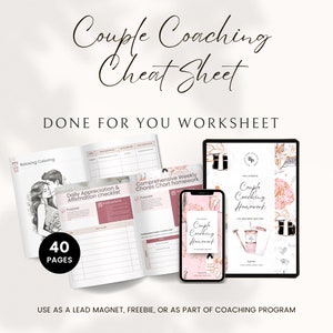 Couple Coaching Cheat Sheet, Relationship Worksheets, Relationship Coach, Healthy Boundaries, Communication Skills, Relationship Counseling