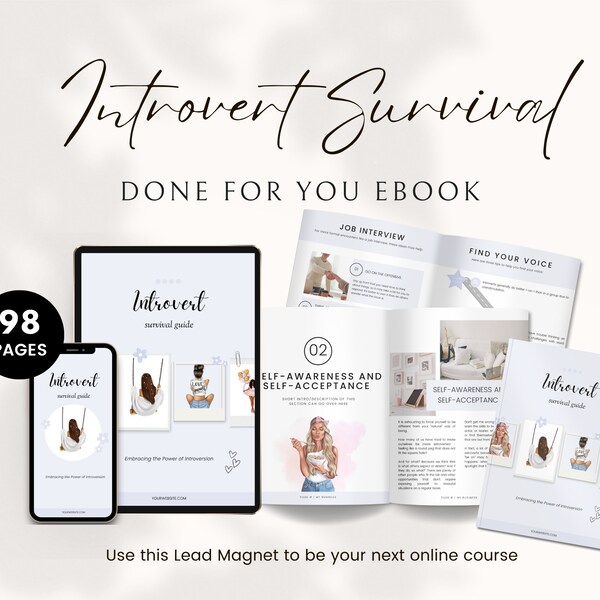 Introvert Survival Workbook, Introvert Journal, Done for You Course, Coaching Workbook, Coaching Program, Self Help, Self Care, Self Love