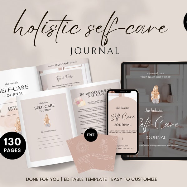 Holistic Self Care Journal, Done for You, Lead Magnet Workbook, Life Coaching Tools, Self Love Planner, Canva Workbook Template, Freebie