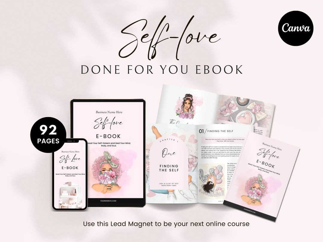 Self Love Workbook, Done for You Course, Lead Magnet Ebook, Brandable ...