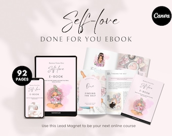 Self Love Workbook, Done for You Course, Lead Magnet Ebook, Brandable eCourse, Life Coaching Tools, Coach Workbook Template, Canva Template