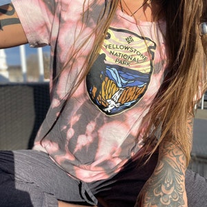 Womens Columbia XL Yellowstone National Park Hand-dyed T-Shirt