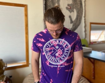 Vintage Large Purple Florida Hand-dyed Bleach T-Shirt