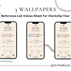 OnTheWards | Reference Lab Values Sheet | iPhone Wallpapers