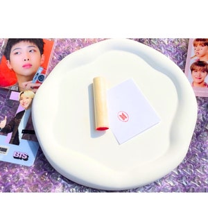 Handcrafted Oval Wood Stamp with BTS Logo| K-Pop Fan Merchandise |Perfect for Journals, Cards & Crafts |Unique Gift for BTS Army|BTS Fan Art