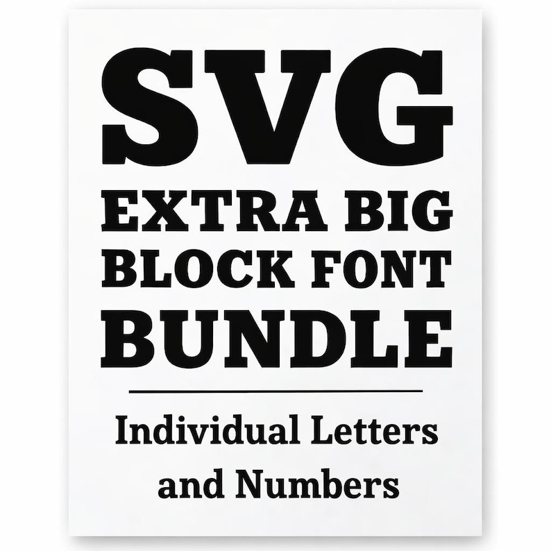 Large Block Font Extra Big Block Font | Svg, Png, Dxf, Eps | TTF Font for Windows ...