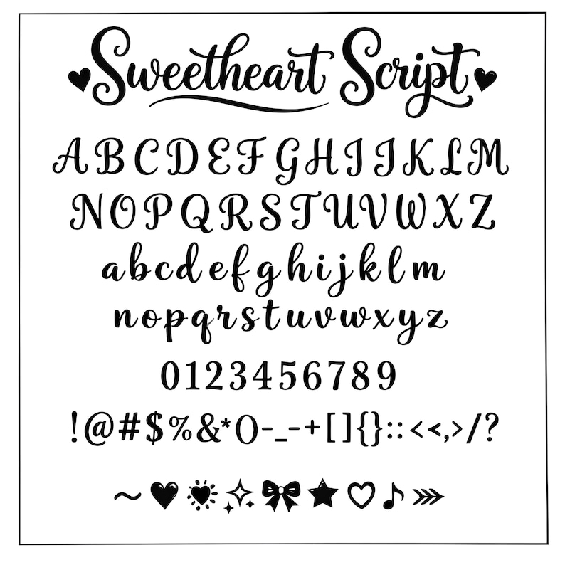 Sweetheart Script Font | Svg, (digital Download) - Etsy