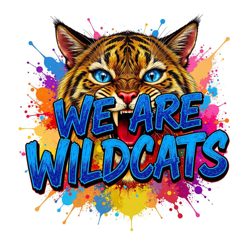 Wildcats Paint Splash PNG Set: Football Team Sublimation (digital ...