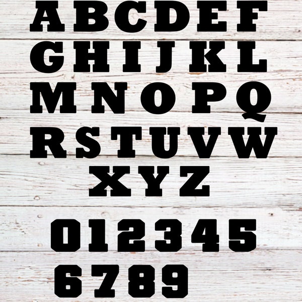 Big Block SVG Font, Individual Letters and Numbers, One Svg file / File easily separated in Design Space