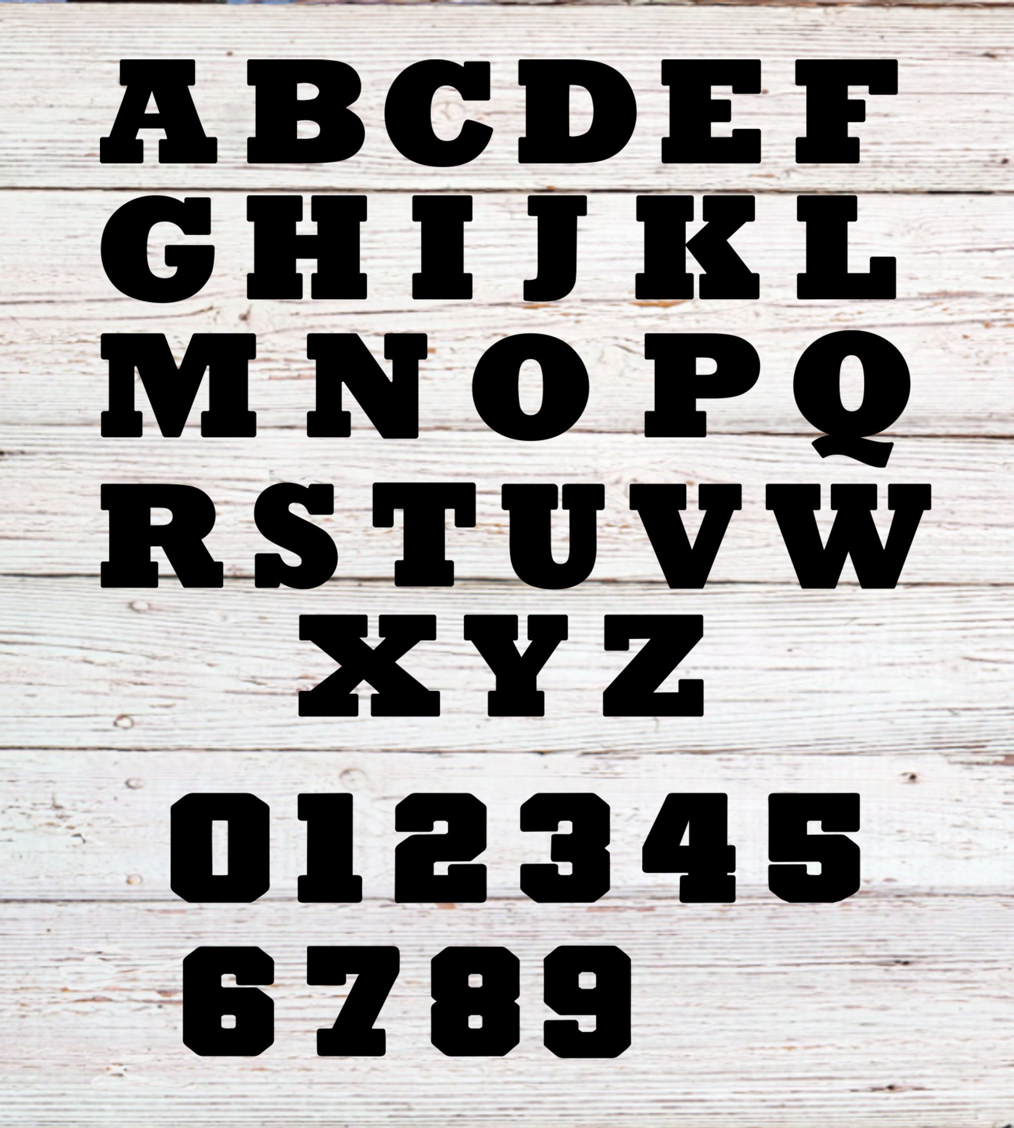 Big Block SVG Font, Individual Letters and Numbers, One Svg File / File