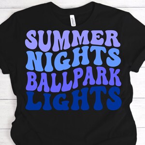 Summer Nights Ballpark Lichter | SVG, Png, Dxf, Eps |: Baseball Design (Digitaler Download)