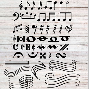 Musiknoter | Svg, Png, Dxf, Eps | | Individuella svg-filer.