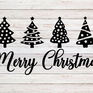 Merry Christmas Trees Svg | Svg, Png, Dxf, Eps