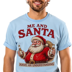 Me and Santa Have an Understanding PNG | Png Sublimation | Funny Santa Claus png, Trendy christmas png, Santa Claus vintage Trendy xmas png