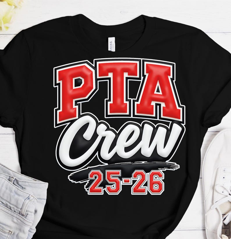 Pta Lettering PTA Crew 2025, 2026 Svg | FREE 3D Sublimation Png - Etsy