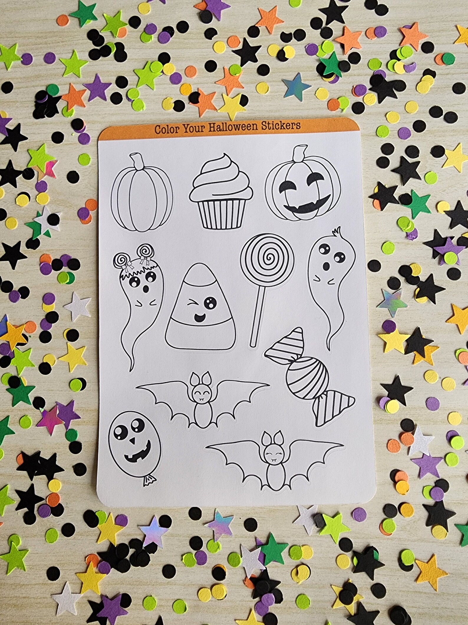 Kids Halloween Coloring Sticker Sheet Packs - Etsy