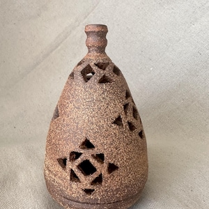 Ceramic Lantern, Rustic Tea Light Holder, Pottery Candle Holder, Outdoor Patio Decor, Bohemian Home Decor, Housewarming Light