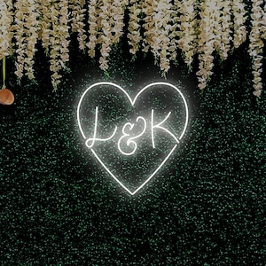 Letrero de neón con iniciales de boda personalizadas: Decoración personalizada