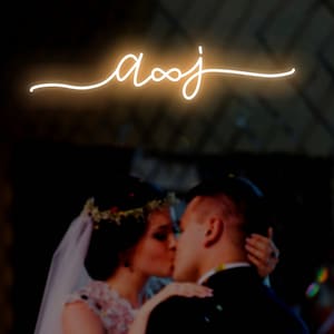 Wedding Initials Neon Sign, Custom Wedding Initials With Infinite, Wedding Decor