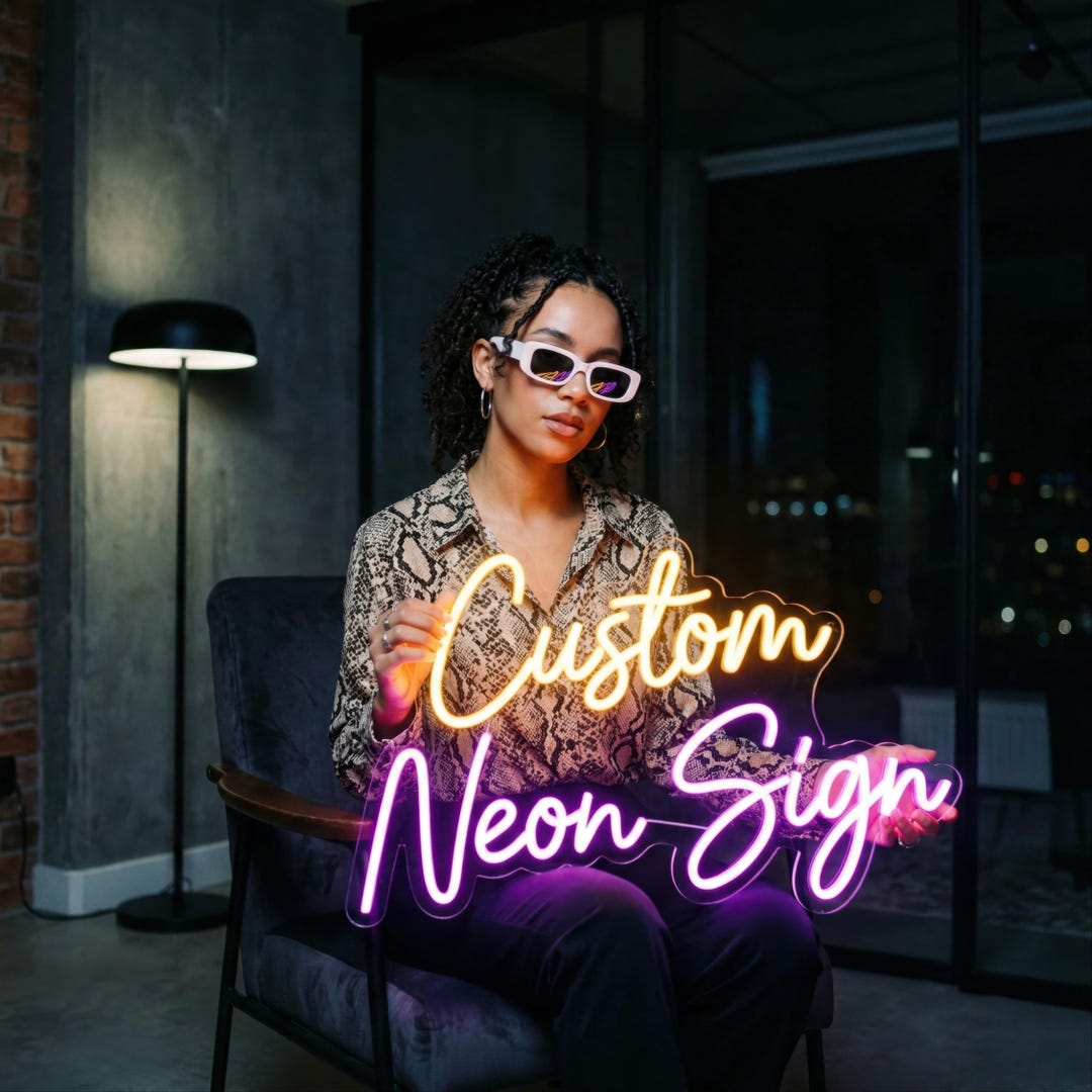 Design Your Own Neon Sign - Dual Color Aesthetic Wall Decor for Podcast ...