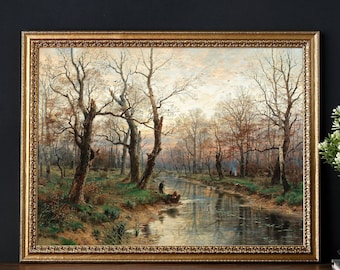 Print | Landscape Painting Late Autumn, Vintage Landscape Painting, reproduced from an original oil painting | Art No. 1160