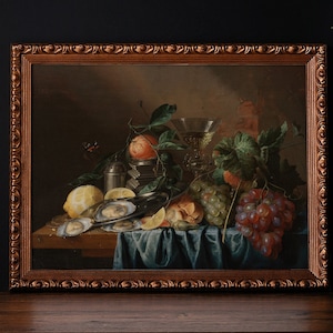 Print | Vintage Still Life Painting with Fruits, reproduced from an original oil painting | Art No. 1135