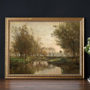 Print | River in Glowing Light Landscape Painting , reproduced from an original oil painting | Art No. 1116