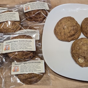 Pumpkin Spice Snickerdoodles with White Chocolate Chips, One Dozen (12)