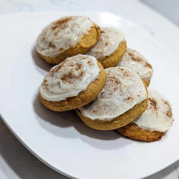 Pumpkin Spice Cookies with Cream Cheese Icing, One Dozen (12)