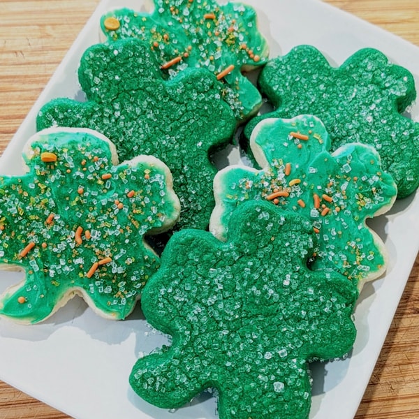 Lucky Shamrock Sugar Cookie Box, One Dozen (12)