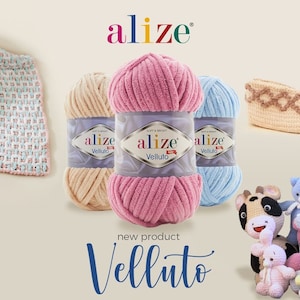 Alize Velluto, Baby Yarn, Soft Yarn, Baby Blanket Yarn, Booties Yarn, Winter Flats Yarn, Micropolyester Yarn, Baby Products Yarn