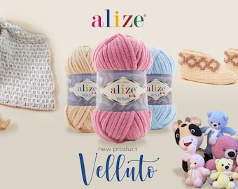 Alize Velluto, Baby Yarn, Soft Yarn, Baby Blanket Yarn, Booties Yarn, Winter Flats Yarn, Micropolyester Yarn, Baby Products Yarn