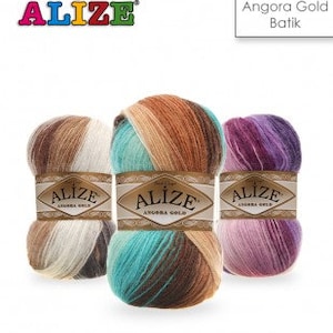 Alize Angora Gold Batik, Angora Yarn, Multicolor Wool Yarn, Turkish Yarns, Crochet Yarn, Acrylic Yarn