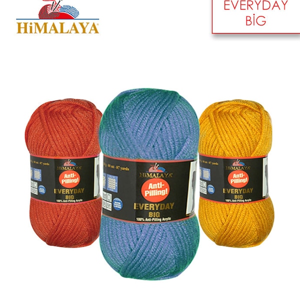 Himalaya Everyday Big, %100 Antipilling Acrylgarn, Strickjackegarn, Pullovergarn, Schalgarn, Heimtextilgarn