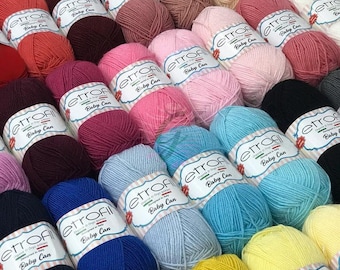 Etrofil Baby Can, Baby Yarn, Amigurumi Yarn, 100% Anti-Pilling Acrylic Yarn, Sweater Yarn, Cardigan Yarn, Hat Yarn, Scarf Yarn