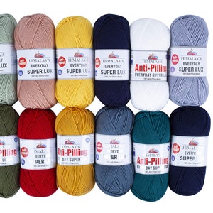 Himalaya Everyday Super Lux, % 100 Fil acrylique anti-boulochage, Fil textiles de maison, Fil Cardigan, Fil de pull, Fil de châle, Fil de béret