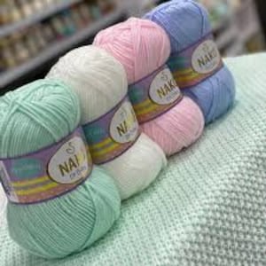 Nako Elit Baby, Baby Garn, weiches Garn, 100% Premium Anti Pill Acryl Garn, Babyzimmer Textilgarn, Booties Garn