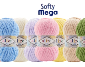 Alize Softy Mega, Soft Yarn, Baby Yarn, Baby Products, Turkish Yarn, Baby Clothes, Baby Accessories,100g, 70m